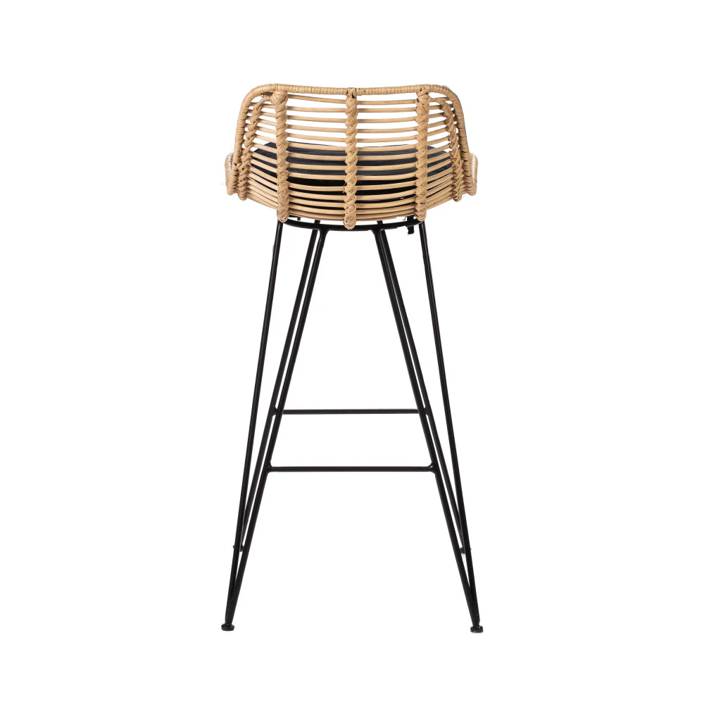 Capurgana - Lot De 2 Chaises De Bar Design - Rotin - Naturel - Image 8