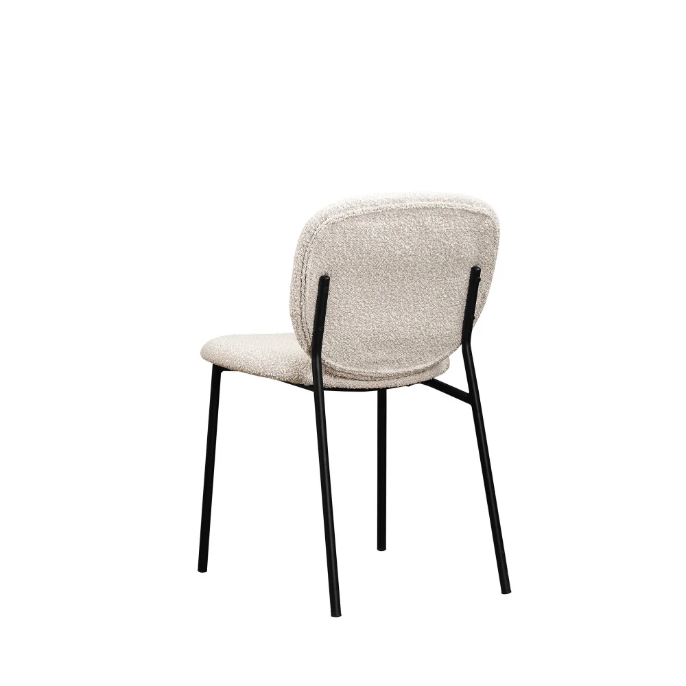 Dalby - Lot De 2 Chaises - Tissu Bouclette & Métal - Écru - Image 4