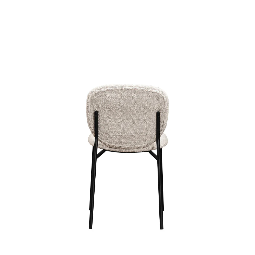 Dalby - Lot De 2 Chaises - Tissu Bouclette & Métal - Écru - Image 5