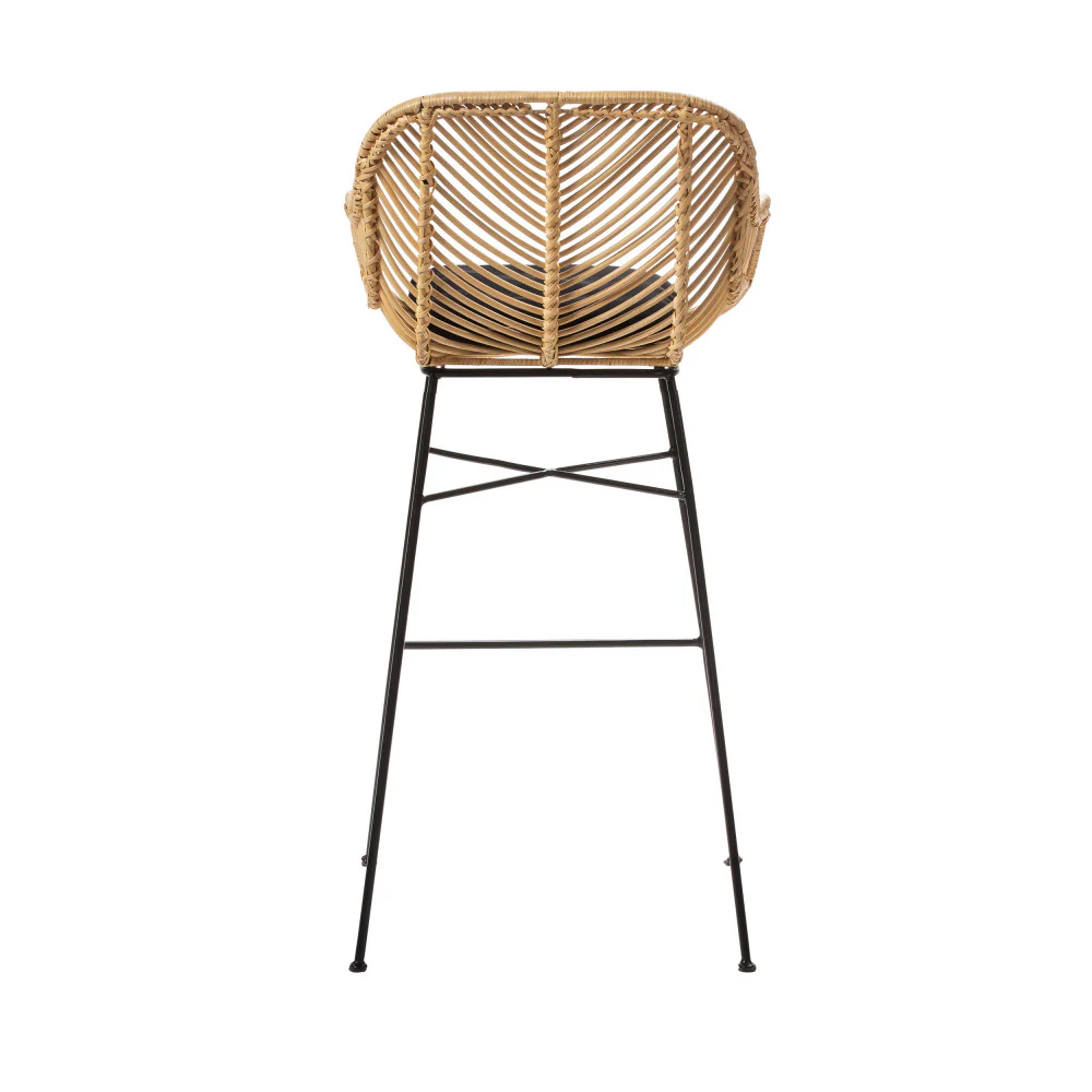 Nunuhai - Lot De 2 Tabourets De Bar - Rotin - Naturel - Hauteur D'Assise 76cm - Image 7