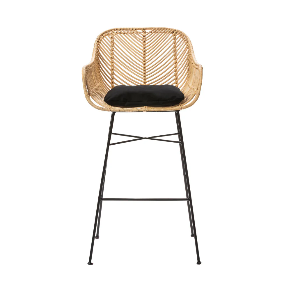 Nunuhai - Lot De 2 Tabourets De Bar - Rotin - Naturel - Hauteur D'Assise 68cm - Image 3