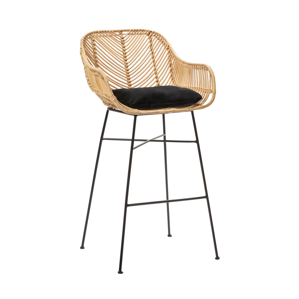 Nunuhai - Lot De 2 Tabourets De Bar - Rotin - Naturel - Hauteur D'Assise 68cm - Image 4
