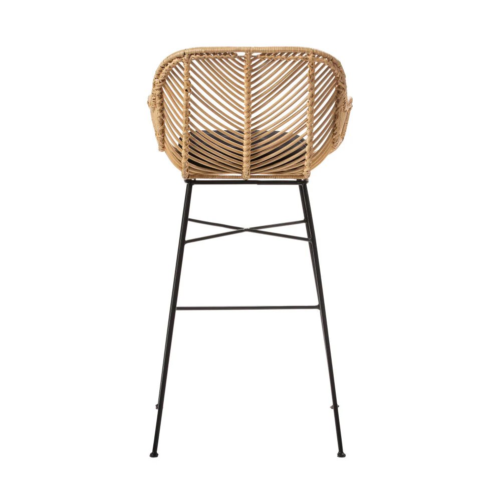 Nunuhai - Lot De 2 Tabourets De Bar - Rotin - Naturel - Hauteur D'Assise 68cm - Image 6