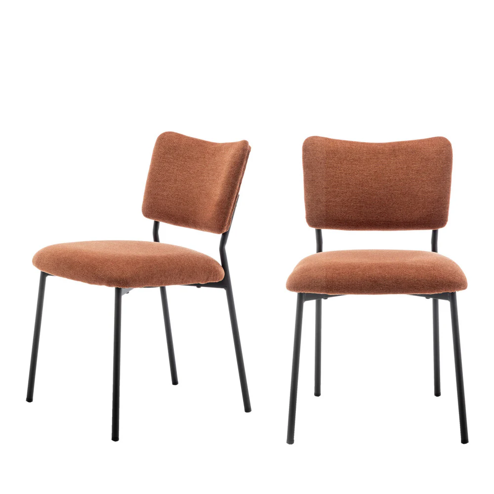 Vander - Lot De 2 Chaises - Tissu & Métal - Rouille - Image 2