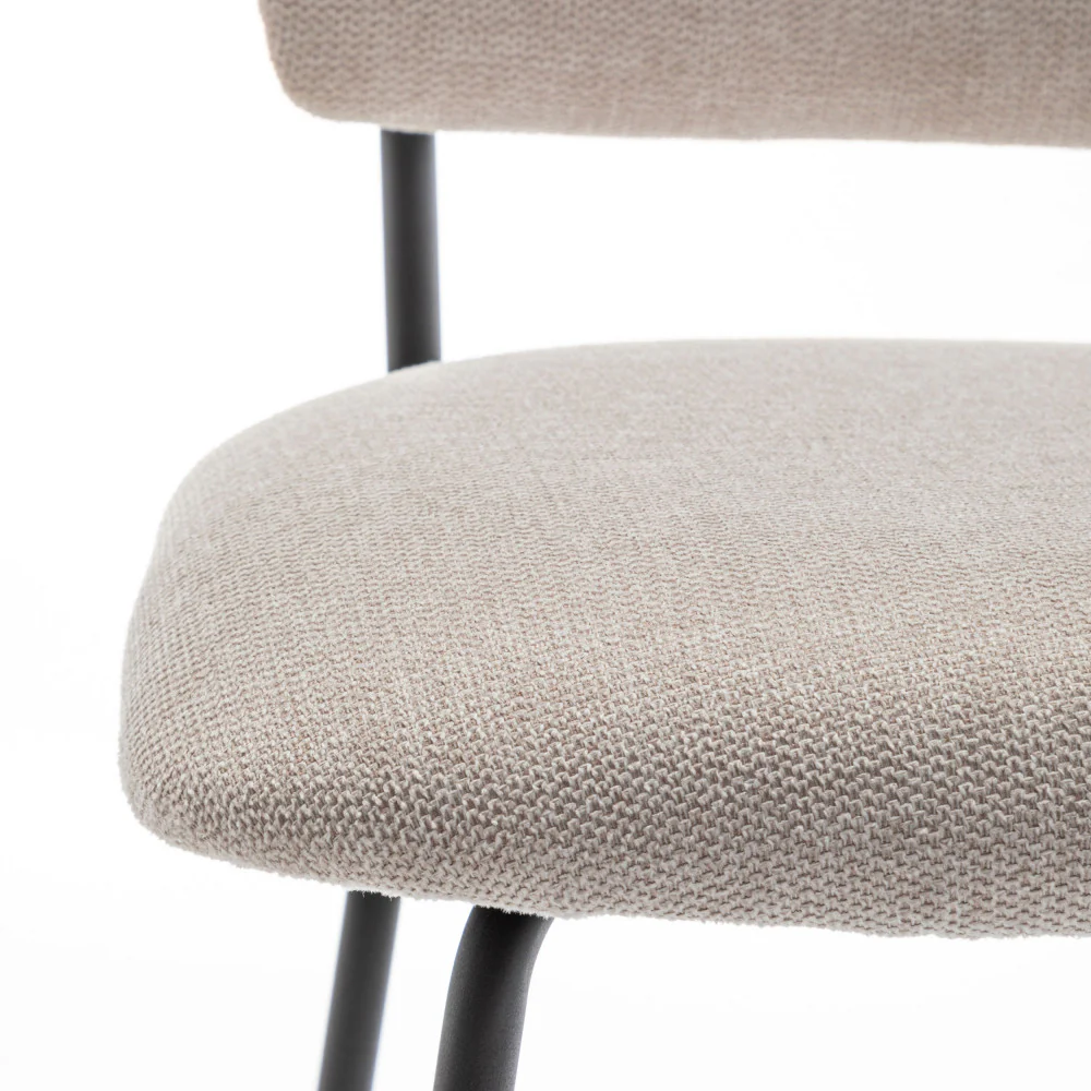 Vander - Lot De 2 Chaises De Bar - Tissu & Métal - Beige - Image 10