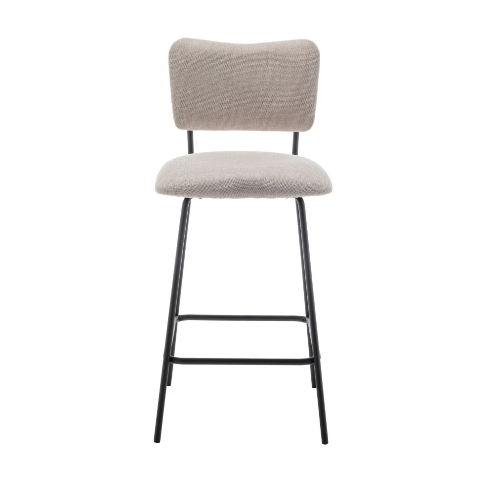 Vander - Lot De 2 Chaises De Bar - Tissu & Métal - Beige - Image 3