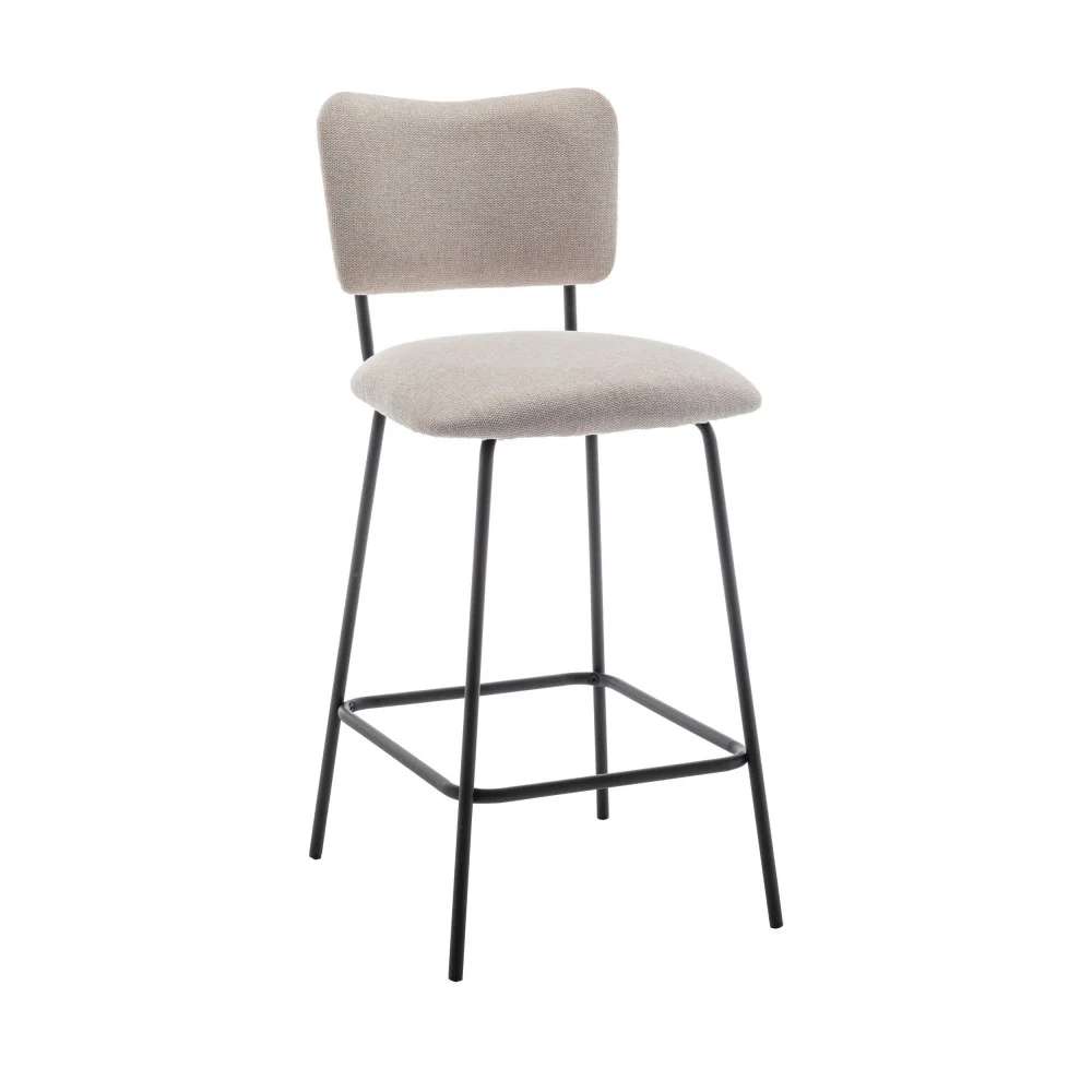 Vander - Lot De 2 Chaises De Bar - Tissu & Métal - Beige - Image 4