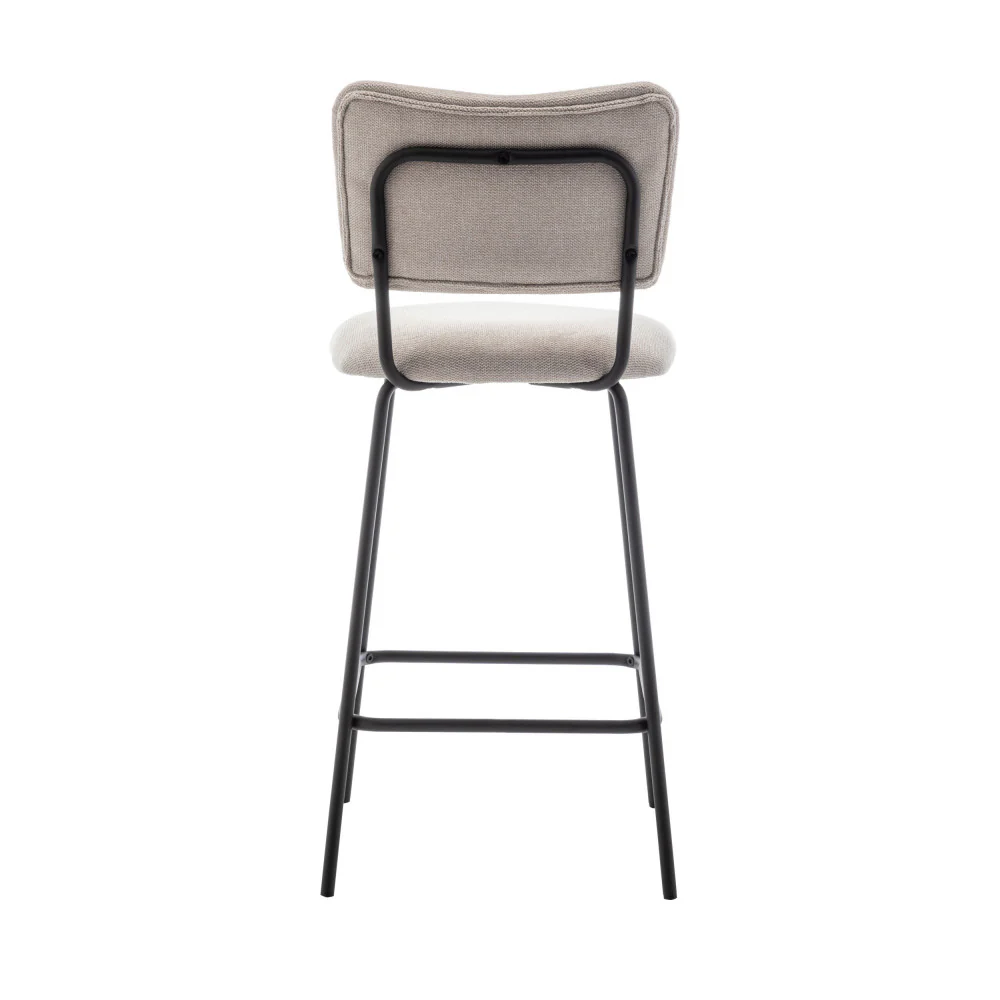 Vander - Lot De 2 Chaises De Bar - Tissu & Métal - Beige - Image 7