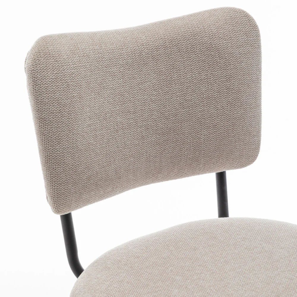 Vander - Lot De 2 Chaises De Bar - Tissu & Métal - Beige - Image 8