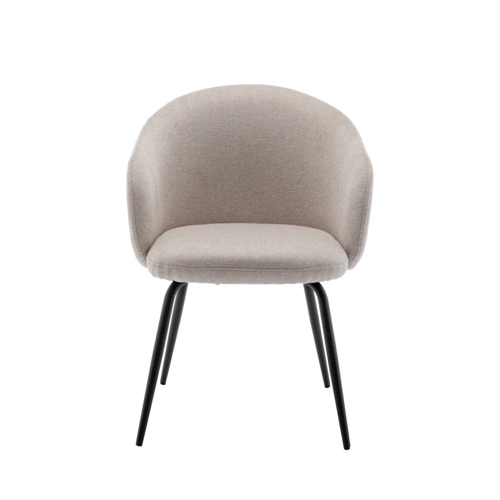 Calabra - Lot De 2 Fauteuils De Table - Tissu & Métal - Beige - Image 3