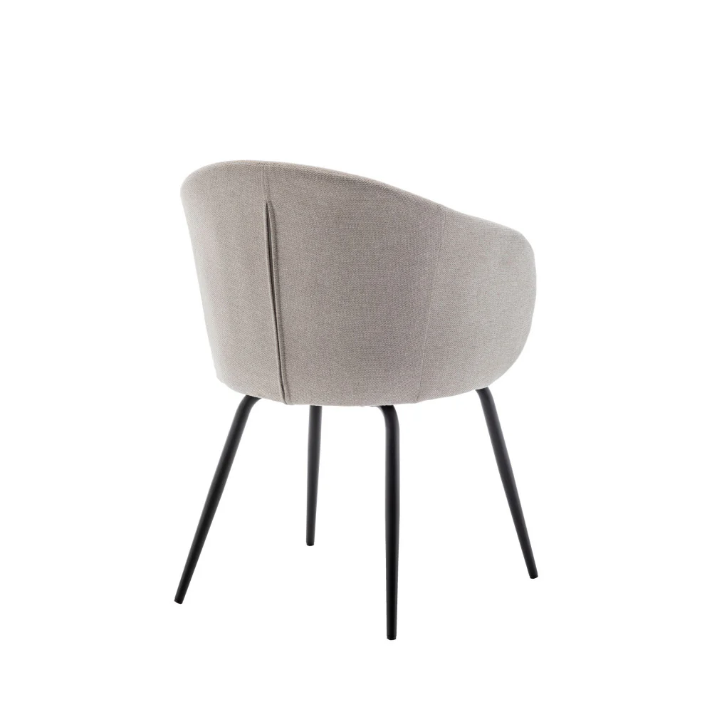 Calabra - Lot De 2 Fauteuils De Table - Tissu & Métal - Beige - Image 5
