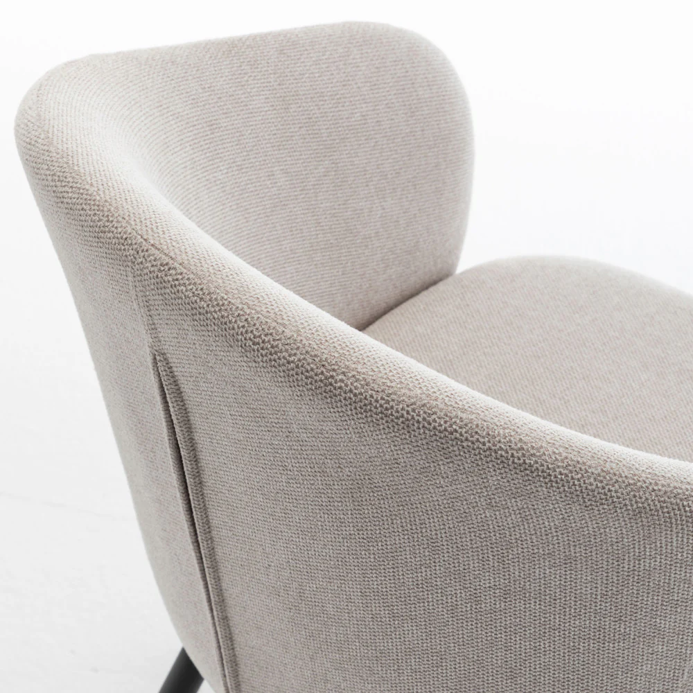 Calabra - Lot De 2 Fauteuils De Table - Tissu & Métal - Beige - Image 8