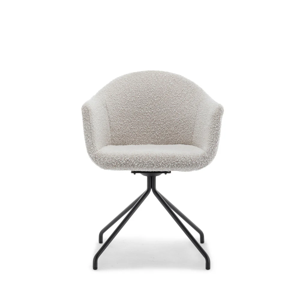 Kooij - Chaise De Bureau - Tissu Bouclette & Métal - Écru - Image 11