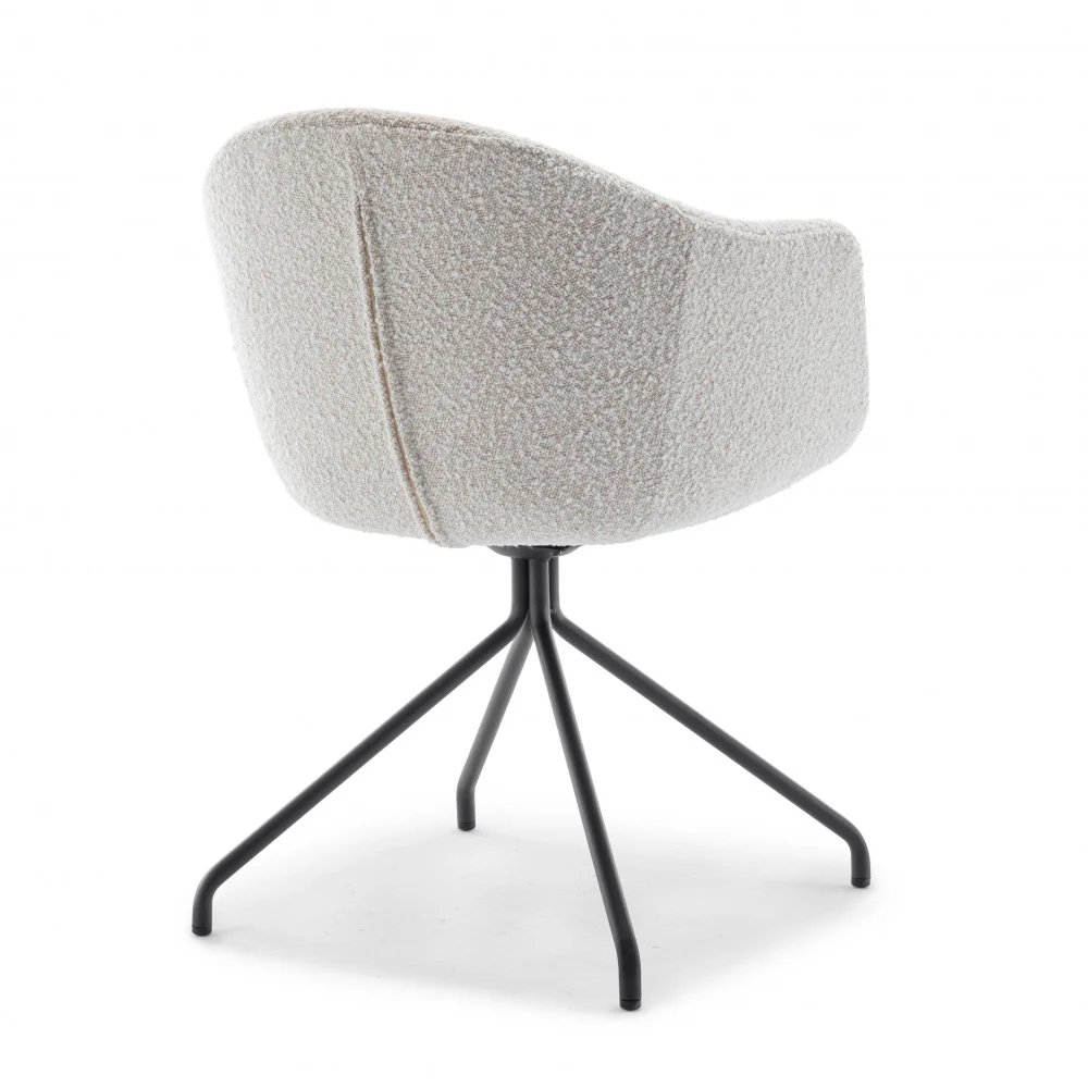 Kooij - Chaise De Bureau - Tissu Bouclette & Métal - Écru - Image 3