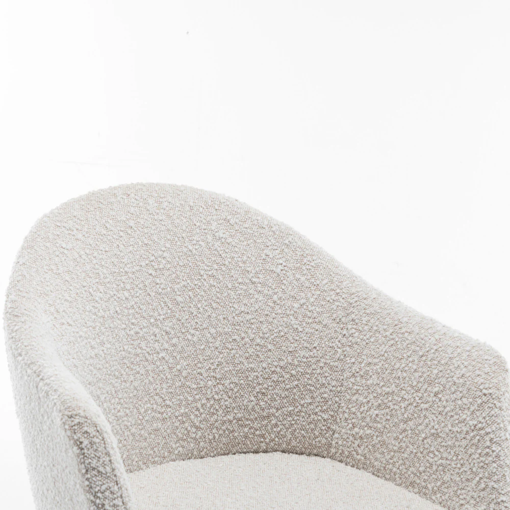 Kooij - Chaise De Bureau - Tissu Bouclette & Métal - Écru - Image 4