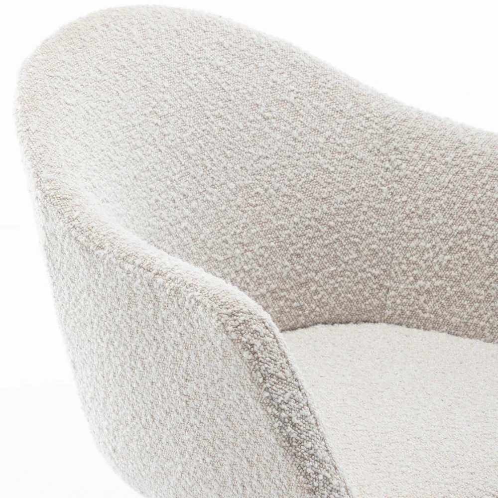 Kooij - Chaise De Bureau - Tissu Bouclette & Métal - Écru - Image 6
