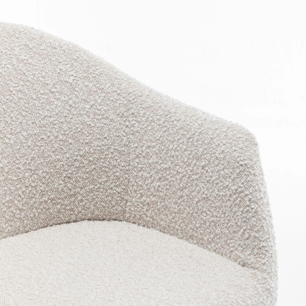 Kooij - Chaise De Bureau - Tissu Bouclette & Métal - Écru - Image 7