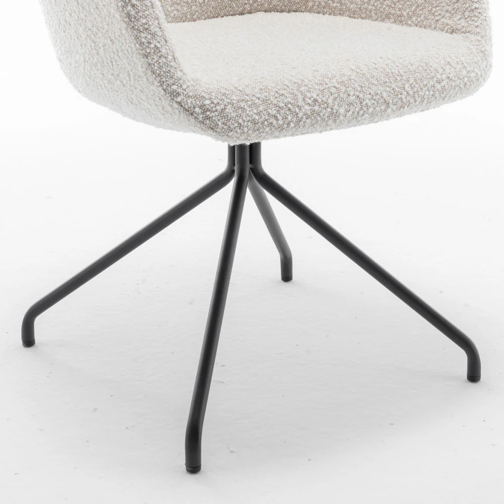 Kooij - Chaise De Bureau - Tissu Bouclette & Métal - Écru - Image 8