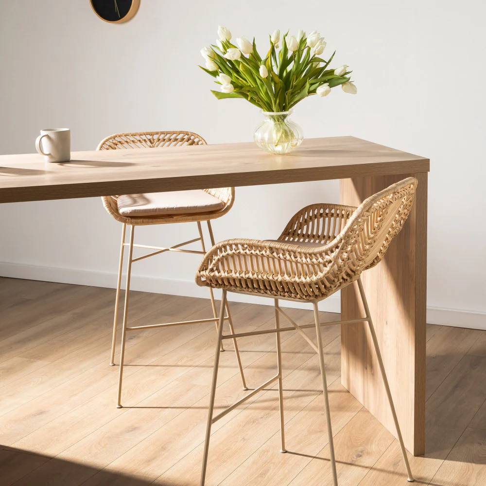Nunuhai - Lot De 2 Tabourets De Bar - Rotin - Beige - Image 7