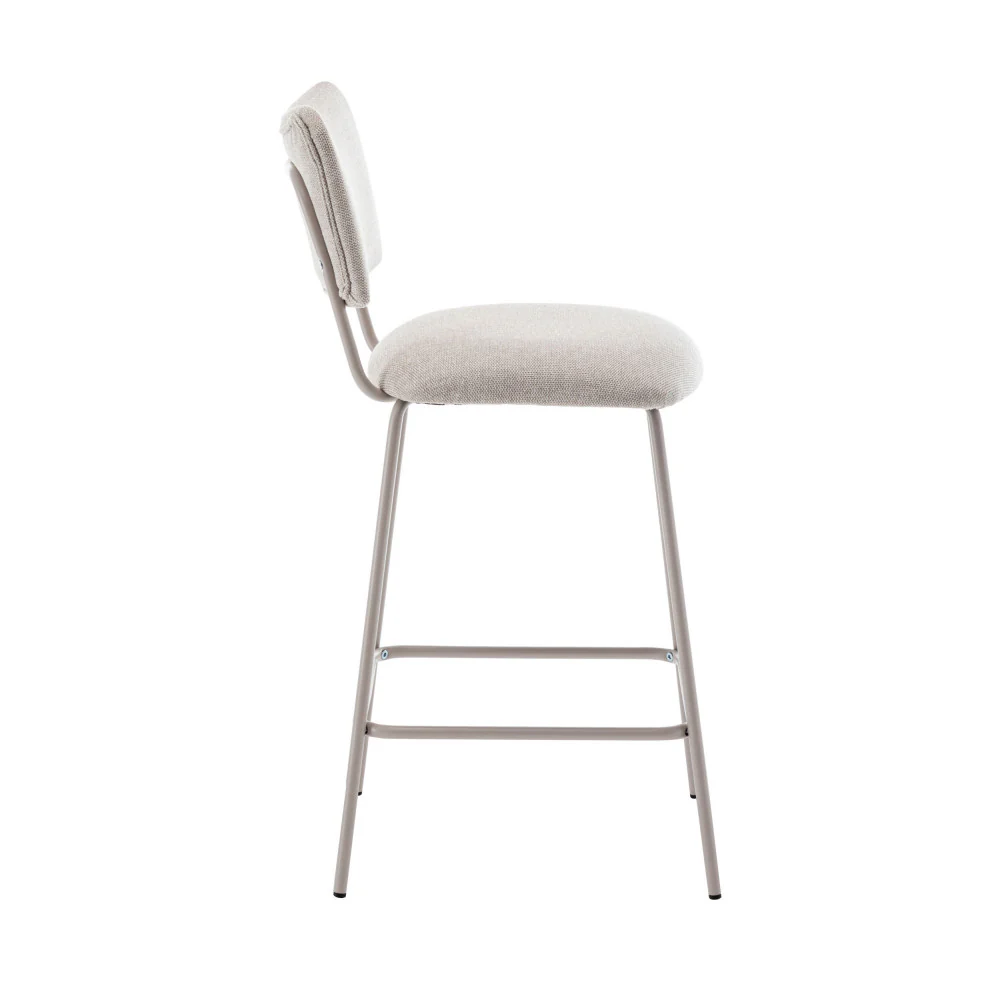 Vander - Lot De 2 Chaises De Bar - Tissu & Métal - Beige - Image 5