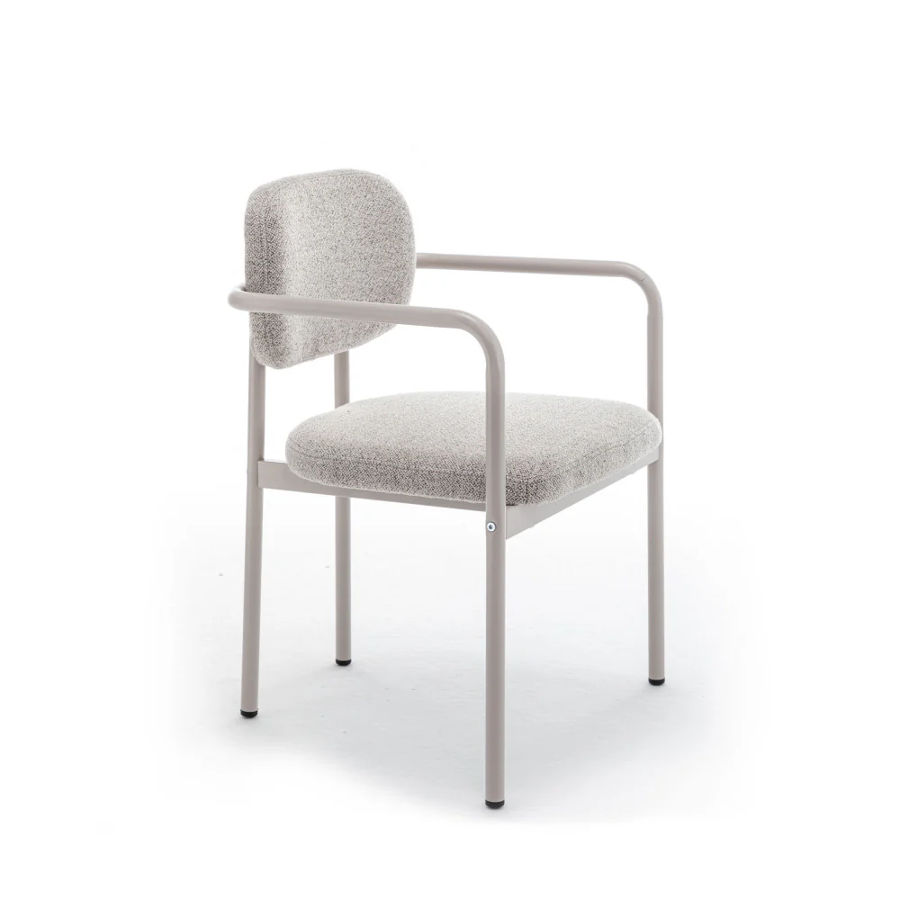 Stuart - Lot De 2 Fauteuils De Table - Tissu Bouclette - Beige - Image 3