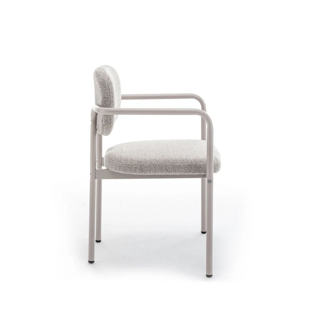 Stuart - Lot De 2 Fauteuils De Table - Tissu Bouclette - Beige - Image 4