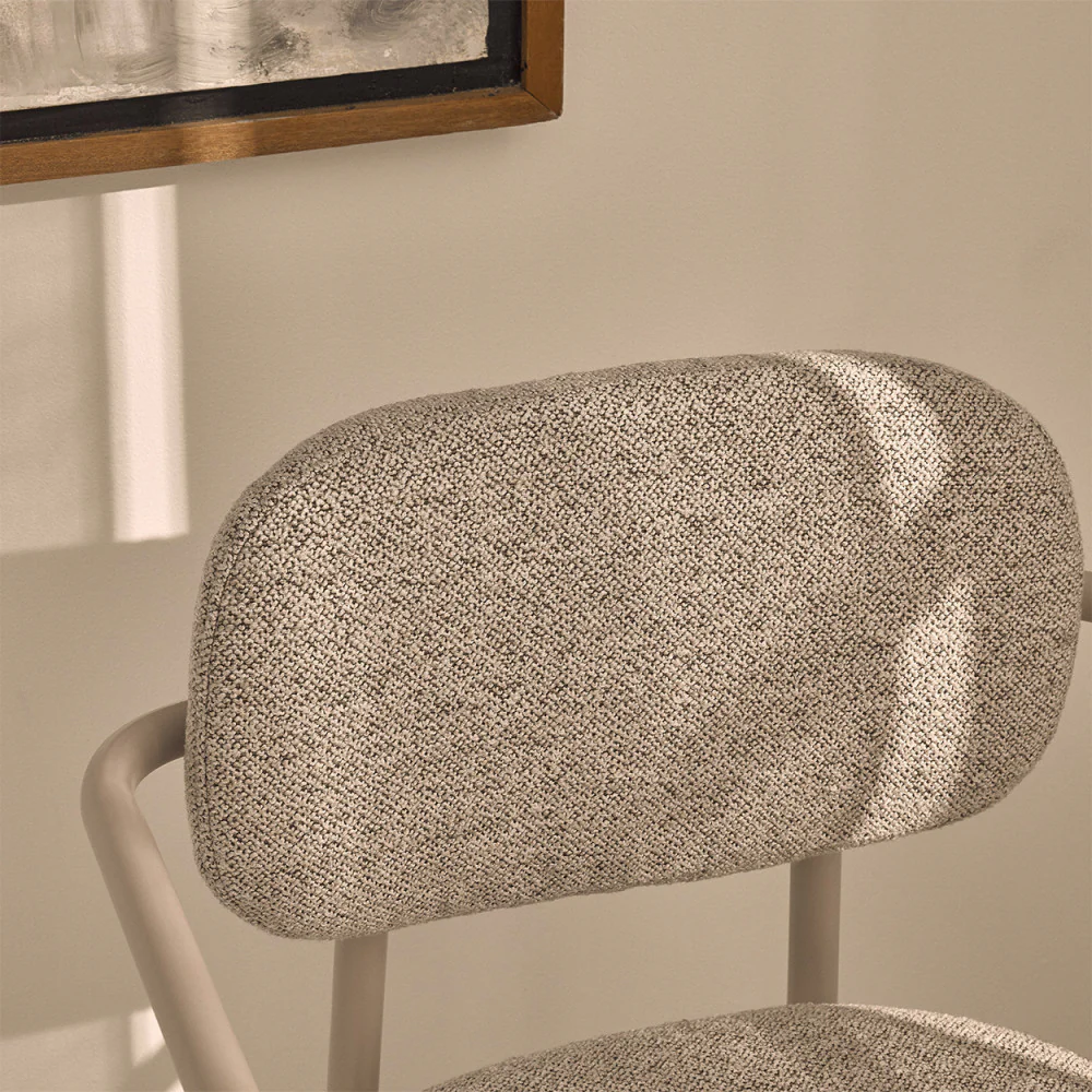 Stuart - Lot De 2 Fauteuils De Table - Tissu Bouclette - Beige - Image 6