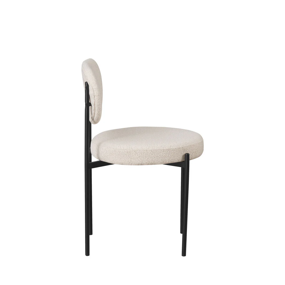 Kyoto - Lot De 2 Chaises - Tissu Bouclette & Métal - Écru - Image 3
