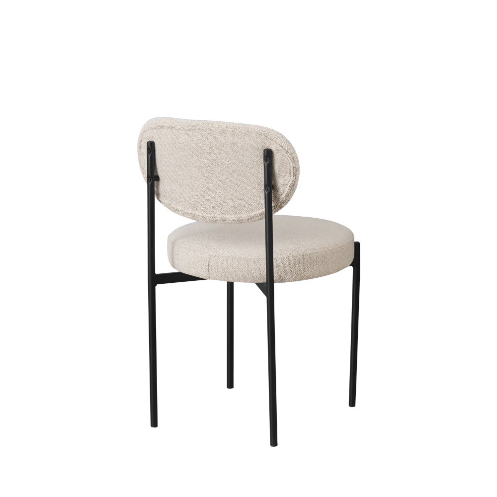 Kyoto - Lot De 2 Chaises - Tissu Bouclette & Métal - Écru - Image 4