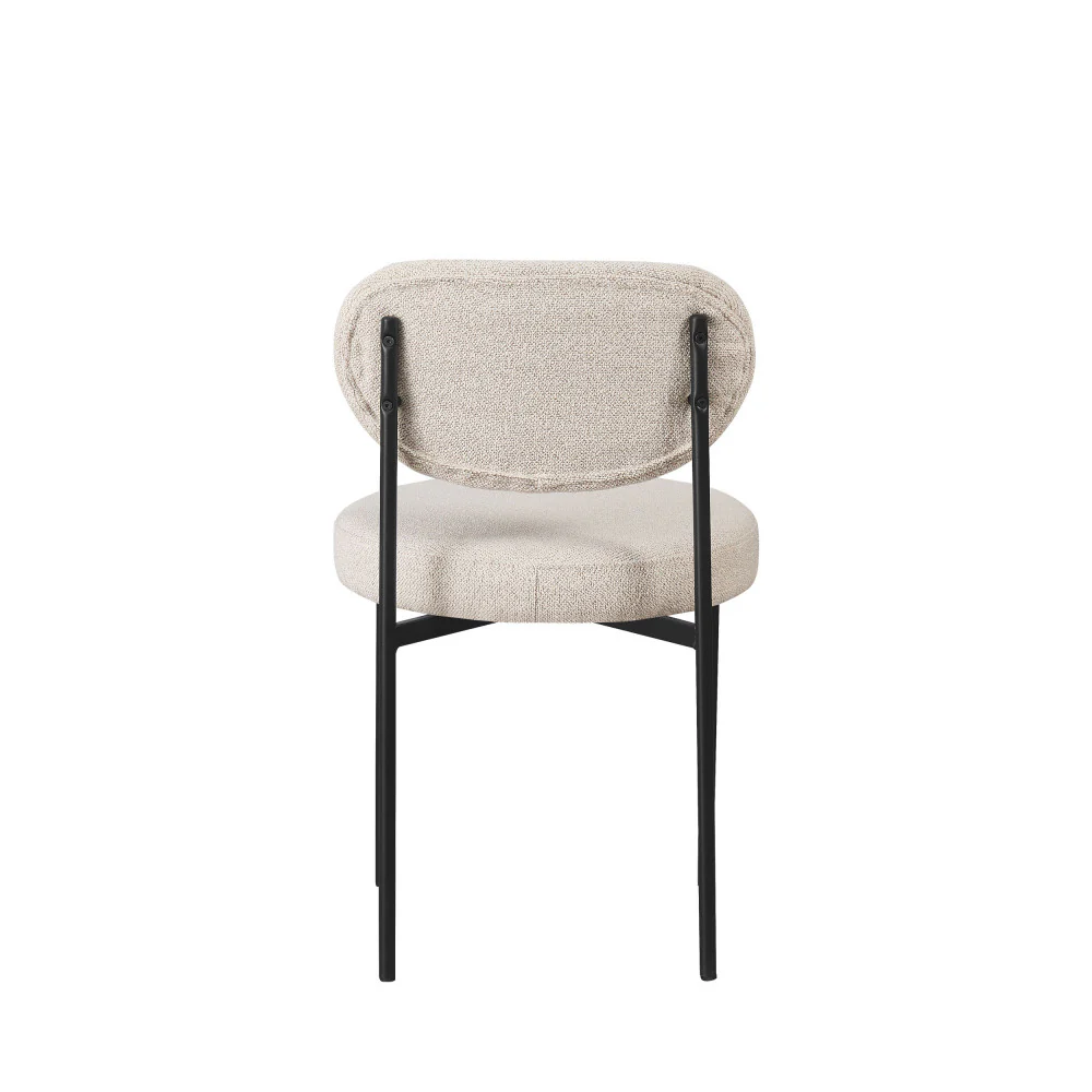Kyoto - Lot De 2 Chaises - Tissu Bouclette & Métal - Écru - Image 5