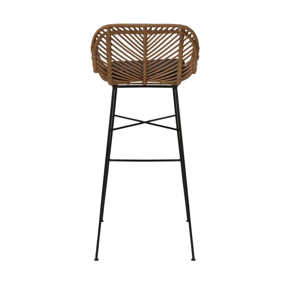 Nunuhai - Lot De 2 Tabourets De Bar - Rotin - Bois foncé - Image 9