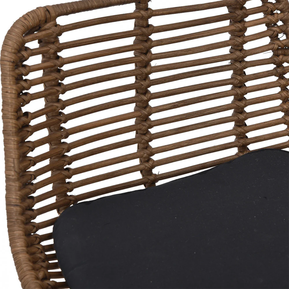 Capurgana - Lot De 2 Chaises De Bar Design - Rotin - Bois foncé - Image 10
