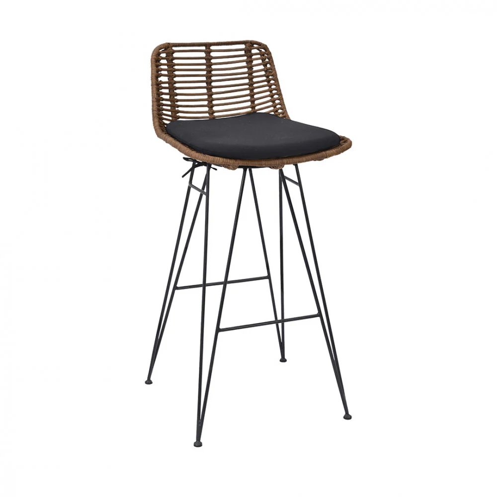 Capurgana - Lot De 2 Chaises De Bar Design - Rotin - Bois foncé - Image 3