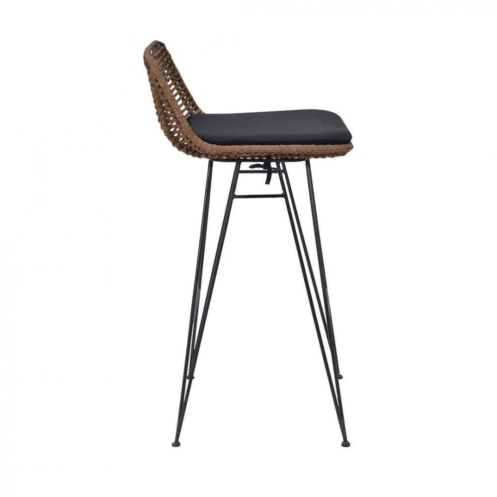 Capurgana - Lot De 2 Chaises De Bar Design - Rotin - Bois foncé - Image 5