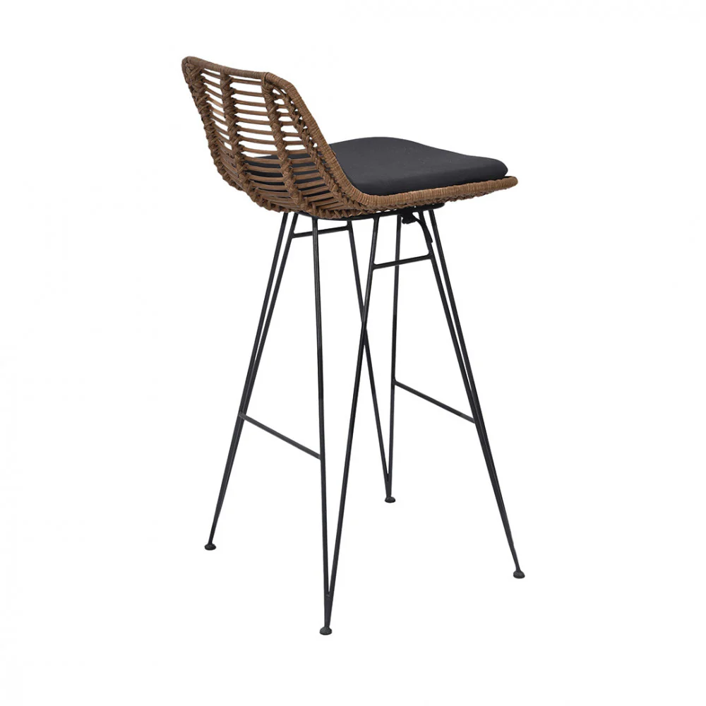Capurgana - Lot De 2 Chaises De Bar Design - Rotin - Bois foncé - Image 6