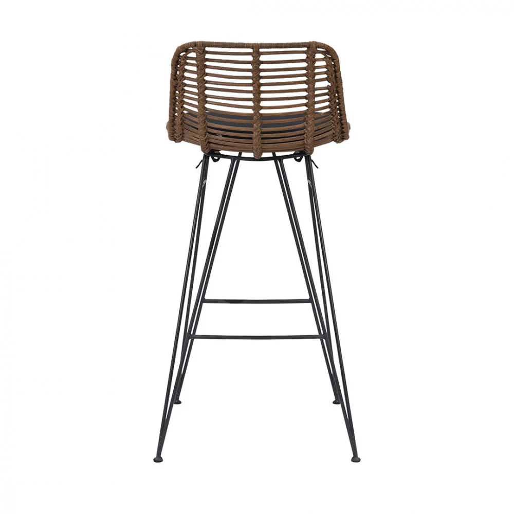 Capurgana - Lot De 2 Chaises De Bar Design - Rotin - Bois foncé - Image 7