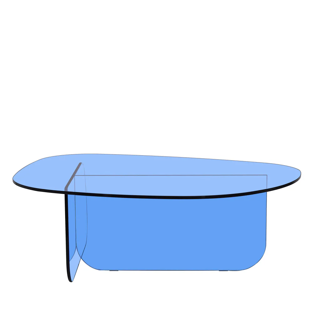 Tila - Table Basse Organique - Verre - Bleu - Image 2