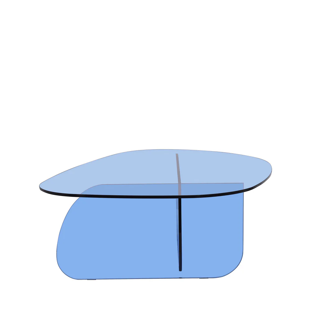 Tila - Table Basse Organique - Verre - Bleu - Image 3