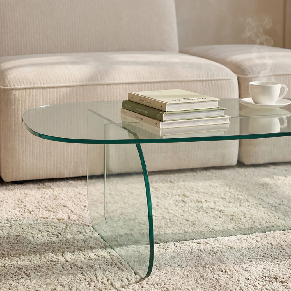 Tila - Table Basse Organique - Verre - Transparent - Image 4