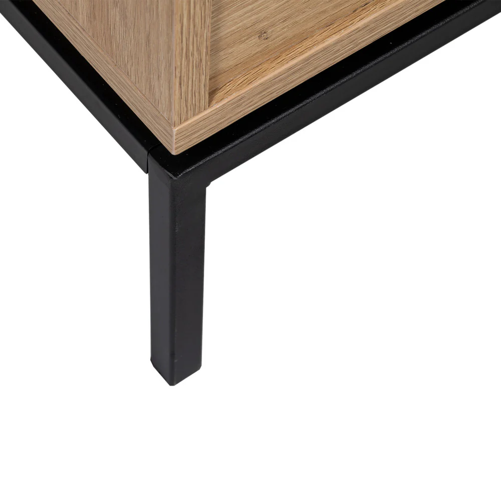 Krokom - Buffet 2 Portes 3 Tiroirs Et Métal - Bois - Bois clair - Image 7