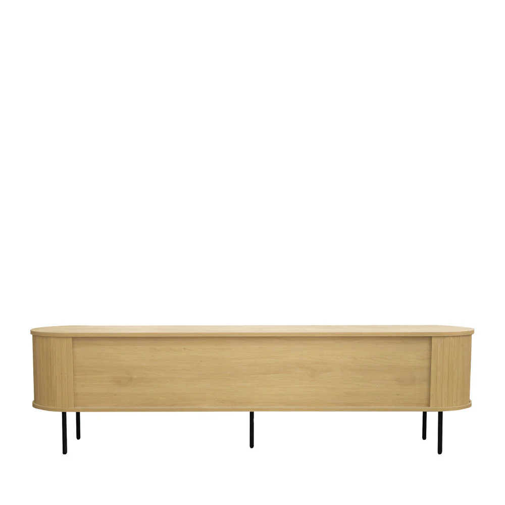 Lucie - Meuble TV Aux Portes Coulissantes Et Métal - Bois - Bois clair - 200cm - Image 8