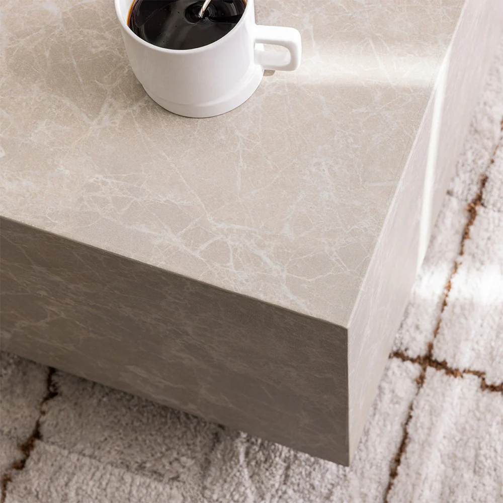Lipani - Table Basse - Effet Marbre - Grège - Image 5