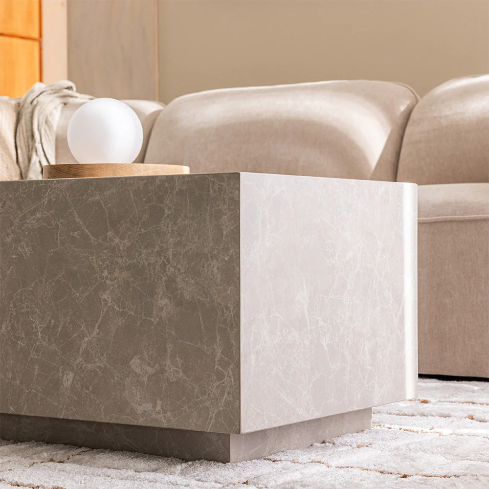 Lipani - Table Basse - Effet Marbre - Grège - Image 6