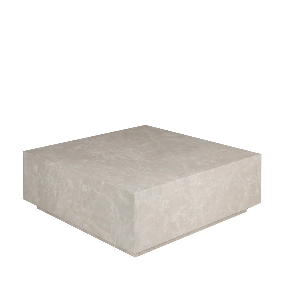 Lipani - Table Basse Carrée - Effet Marbre - Grège - Image 3