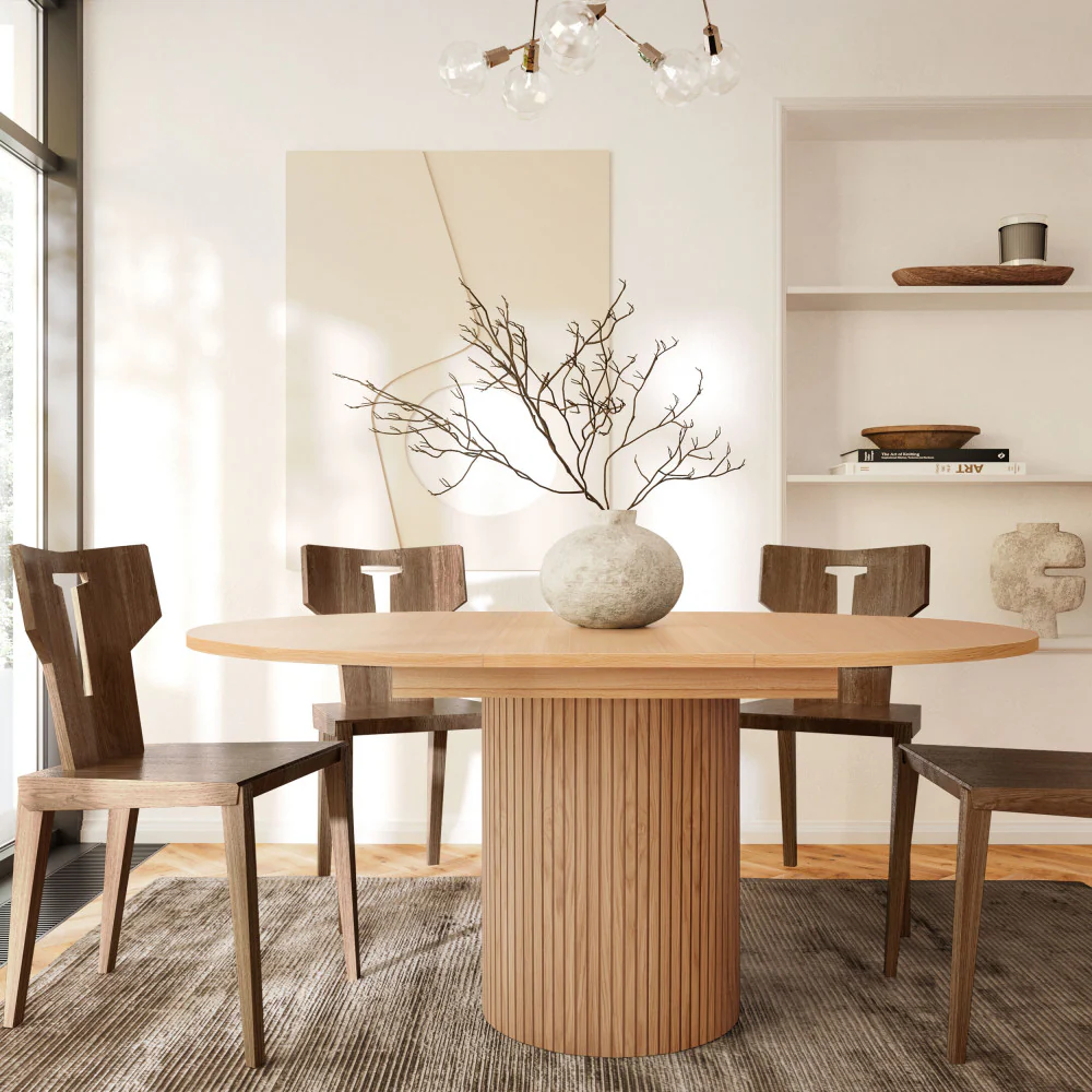 Toscana - Table À Manger Extensible 4 À 6 Personnes - Bois - Bois clair - Image 5
