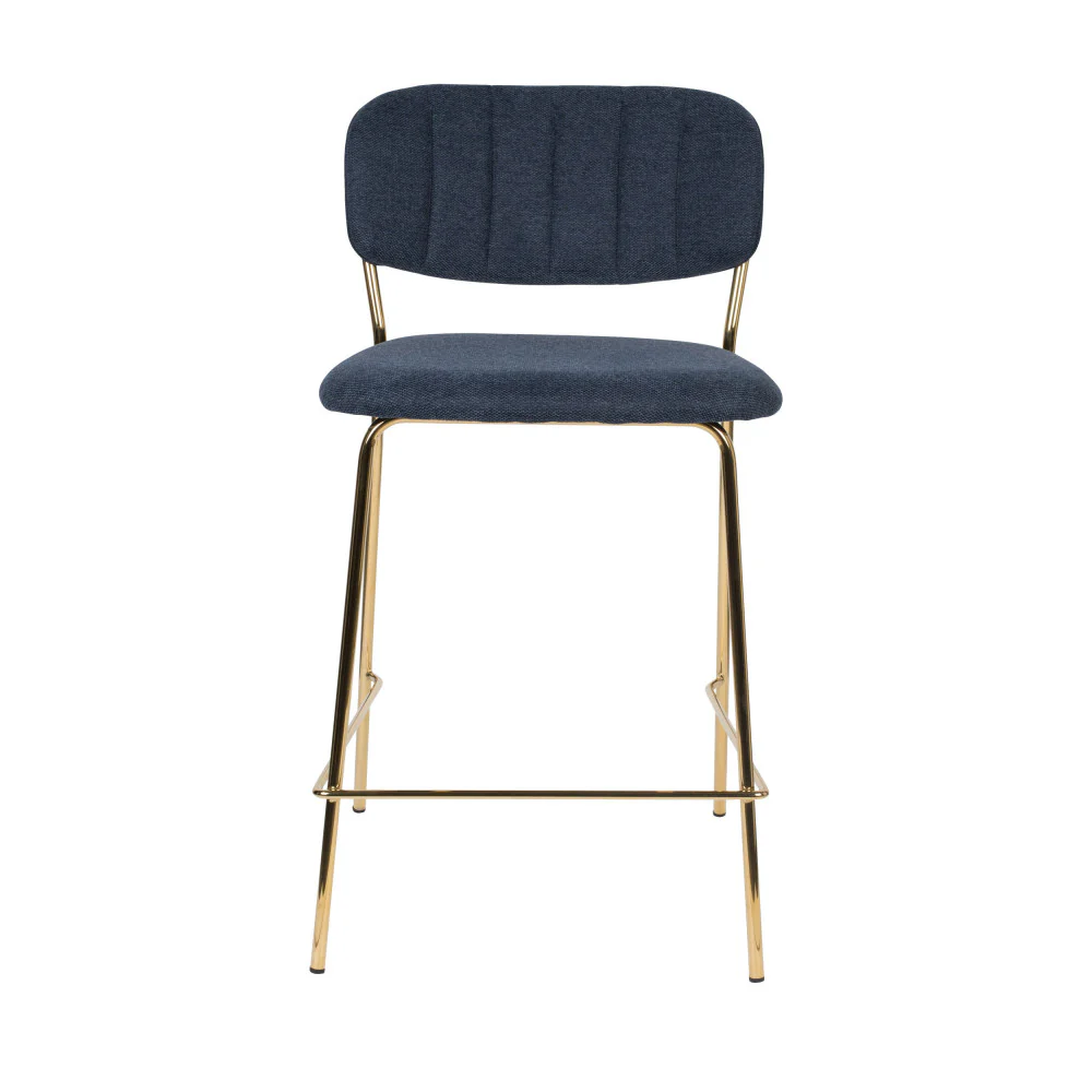 Jolien - Lot De 2 Tabourets De Bar Avec - Tissu - Bleu foncé - Image 3