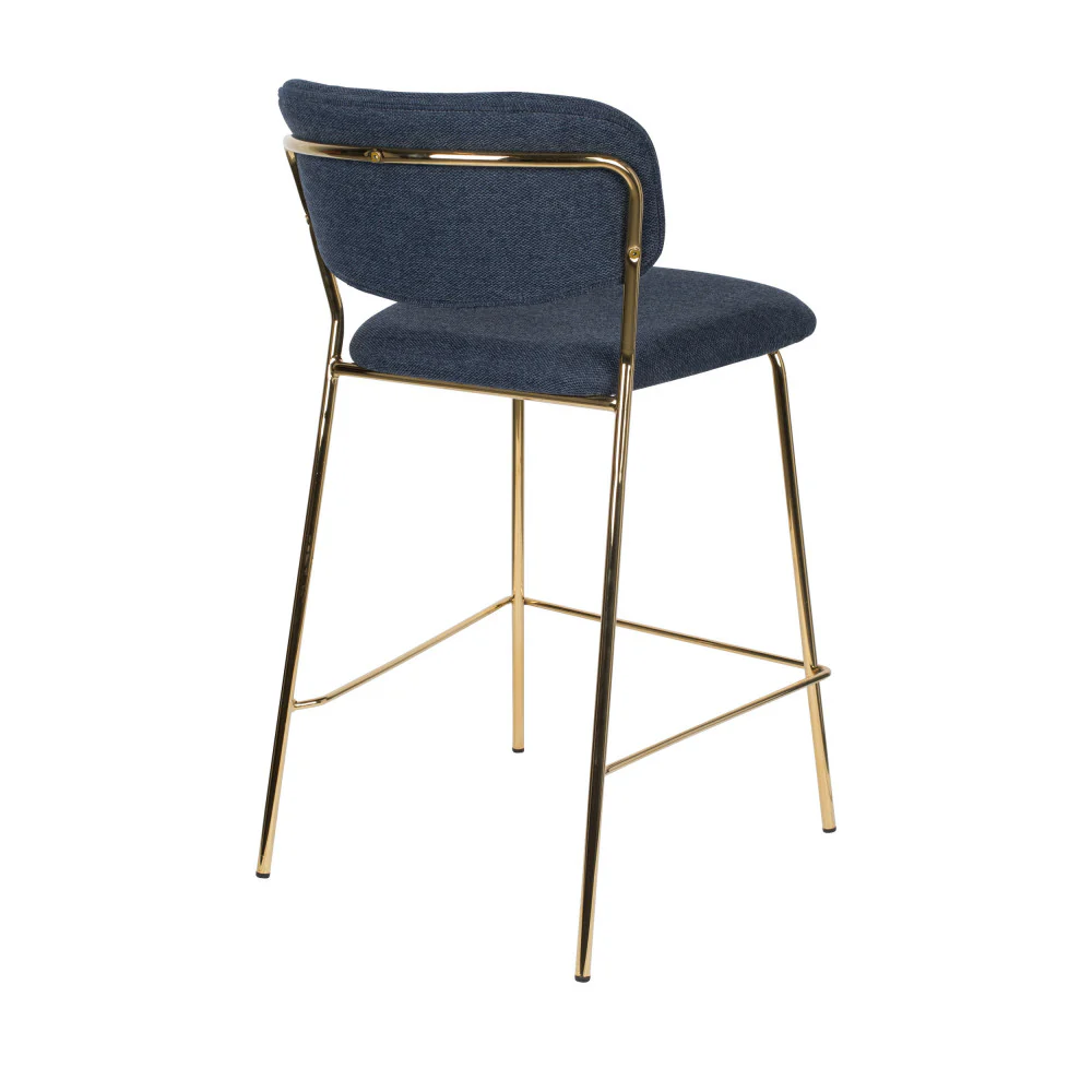 Jolien - Lot De 2 Tabourets De Bar Avec - Tissu - Bleu foncé - Image 6