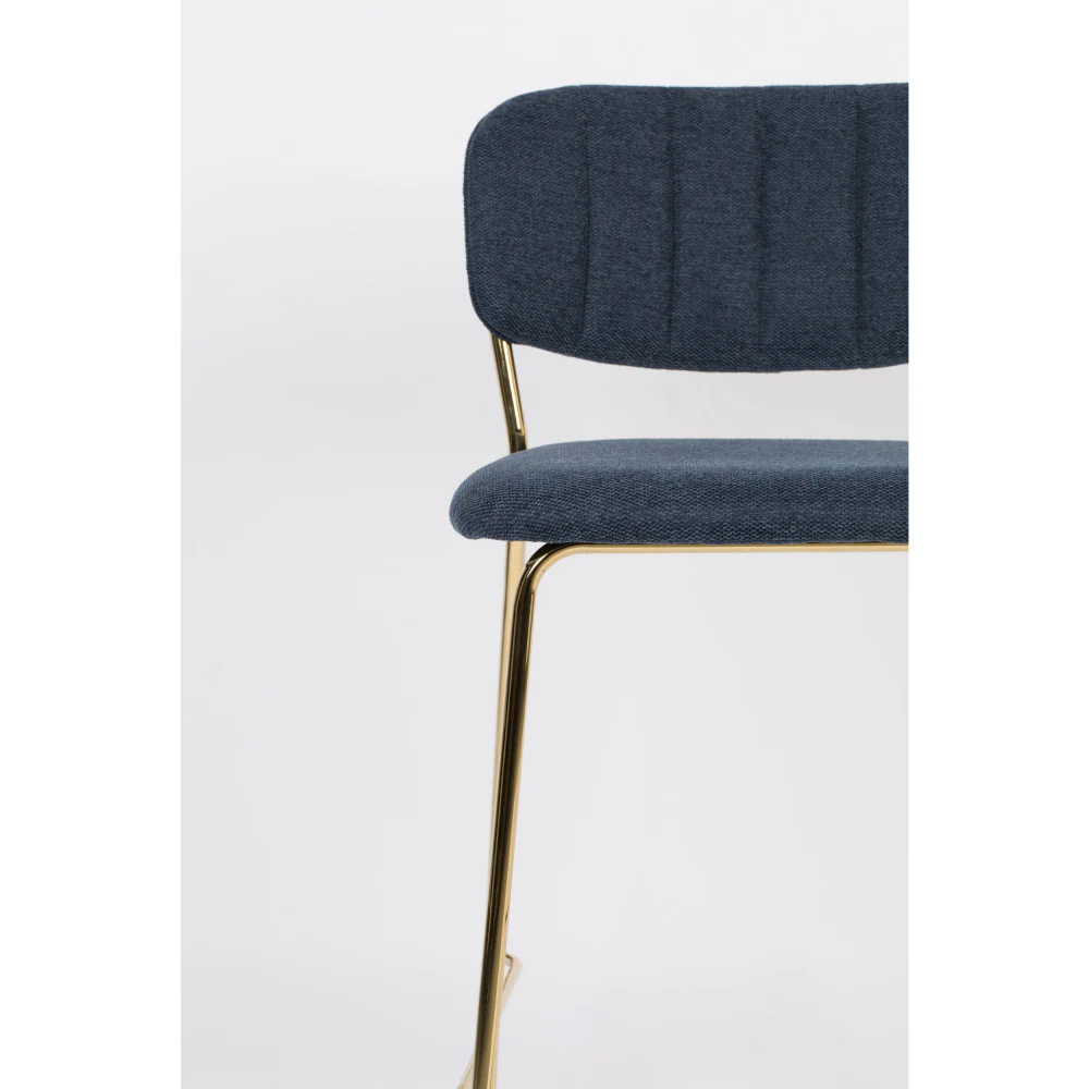 Jolien - Lot De 2 Tabourets De Bar Avec - Tissu - Bleu foncé - Image 8