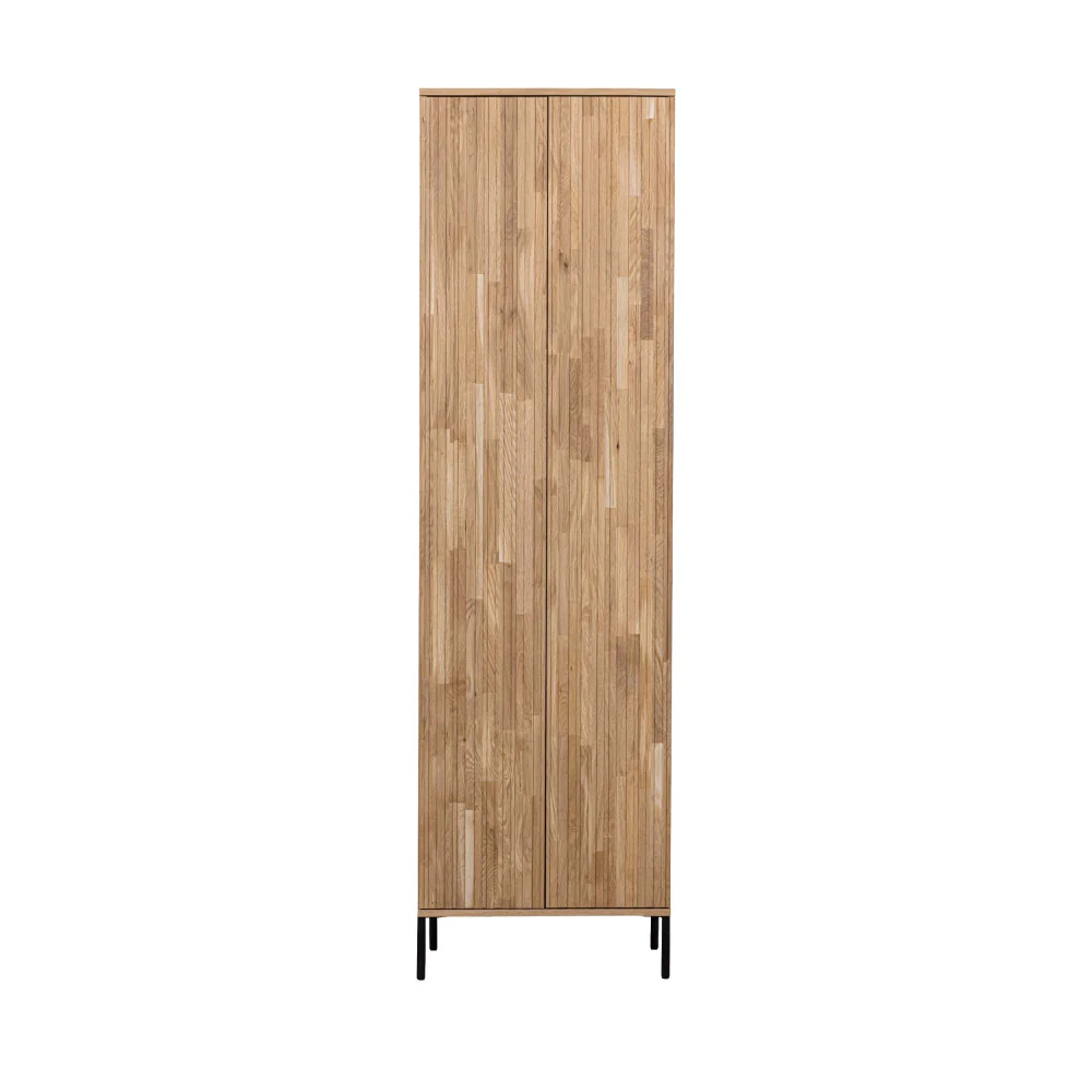 New gravure - Colonne De Rangement 2 Portes 1 Tiroir - Bois - Bois clair - Image 2