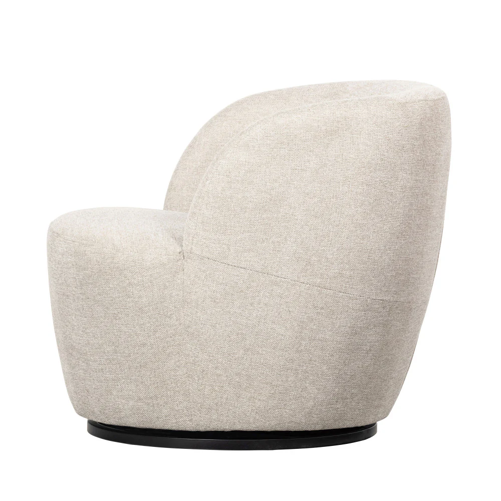 Serra - Fauteuil Pivotant Design - Tissu - Écru - Image 4